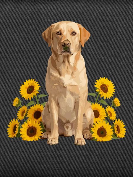 Sunflower Dog Portrait