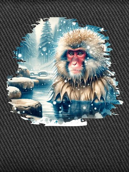 Japanese macaque motif