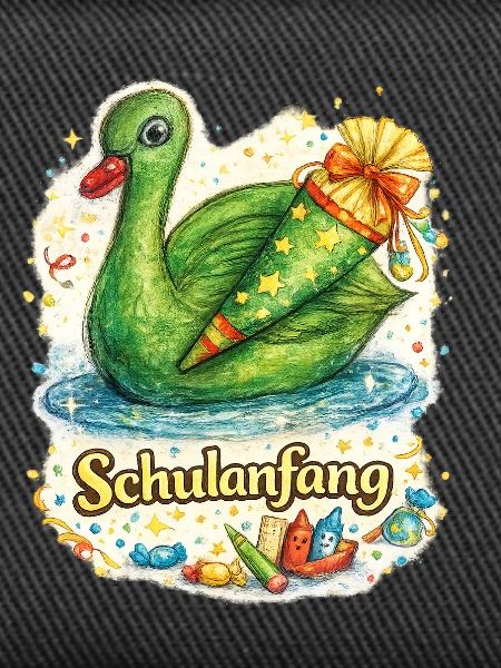 Schulanfang-Schwan mit Geschenk