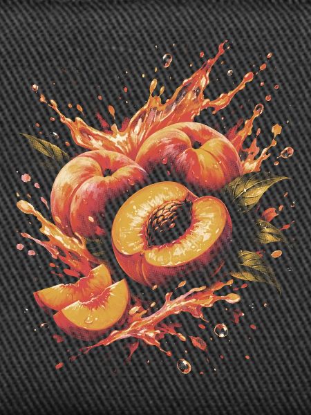 Saftige Pfirsichfrucht-Sommer-Splash-Art