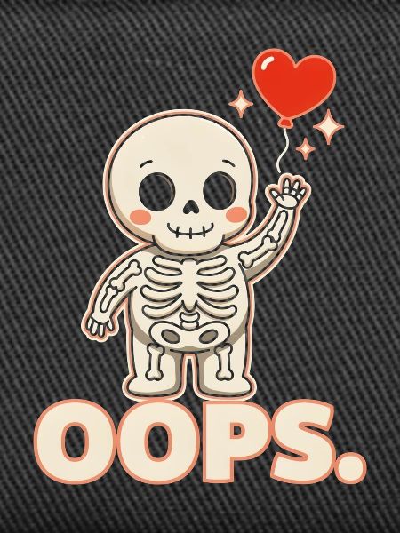 Skelettherzballon OOPS