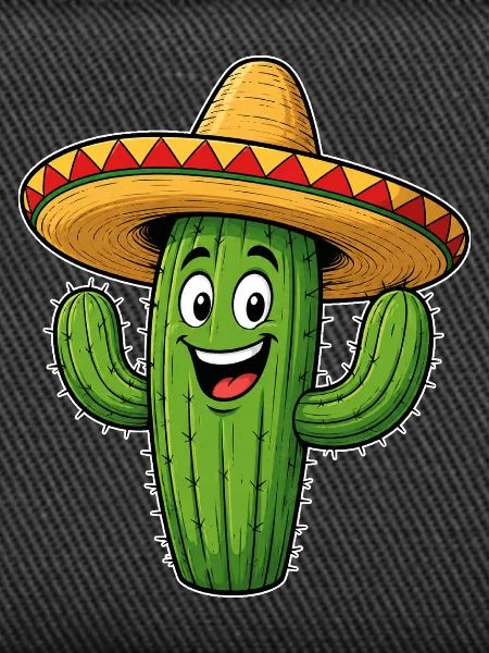 Lustiger Kaktus mit Sombrero
