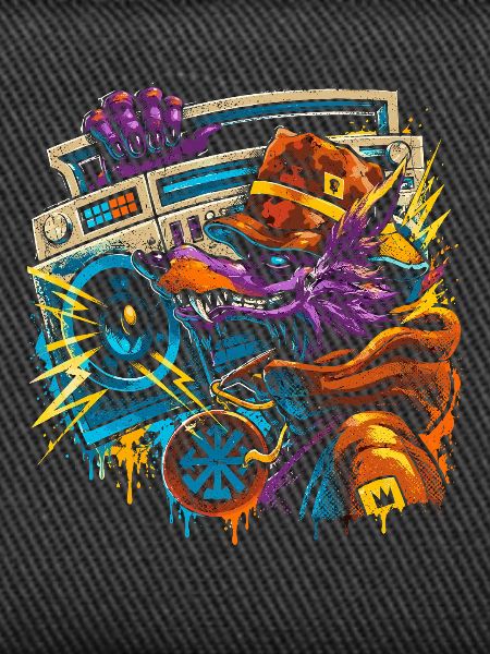 Drache DJ mit Boombox
