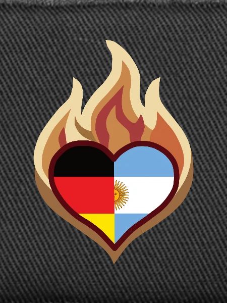 Flammendes Deutschland Argentinien Herz