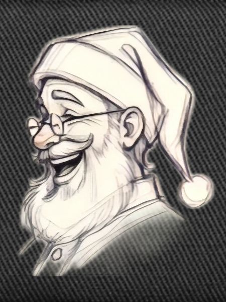 Santa Chef Skizzen-Tee