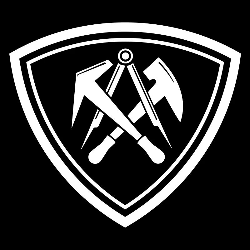 Emblem mit traditionellem Zunftzeichen Dachdecker