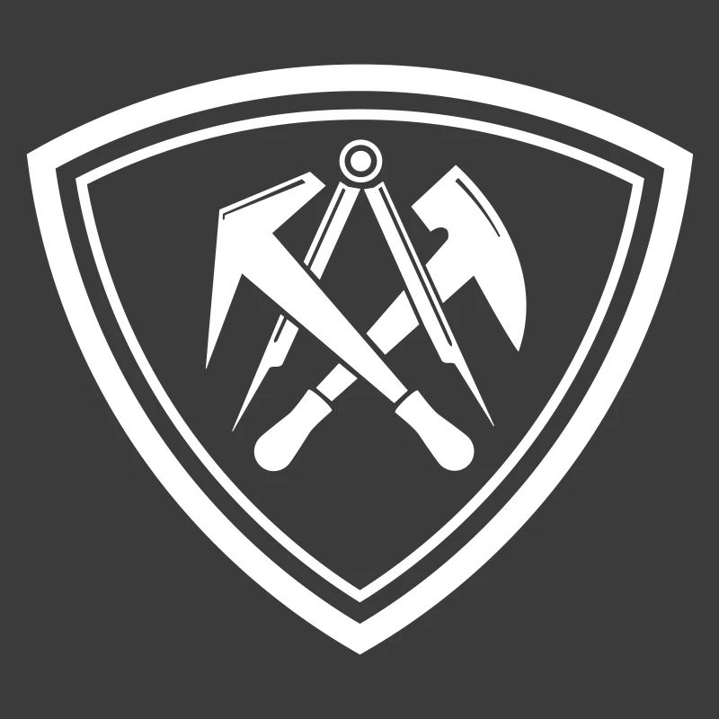 Emblem mit traditionellem Zunftzeichen Dachdecker