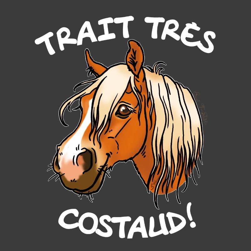 Cheval de trait comtois (texte blanc)