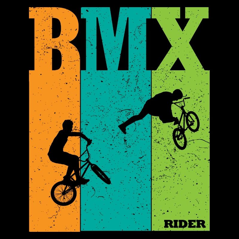 BMX Farbblock Rider Silhouetten