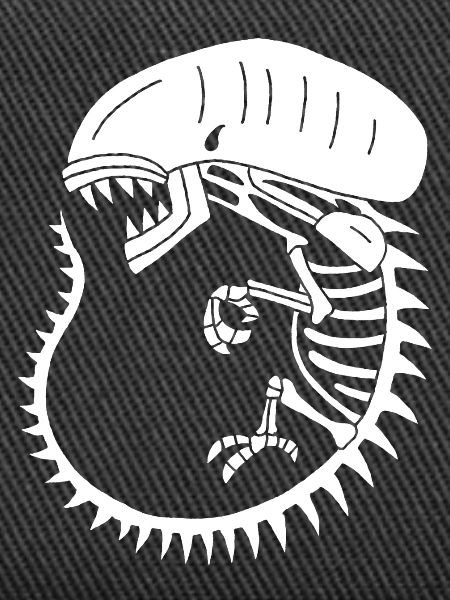 White alien monster skeleton