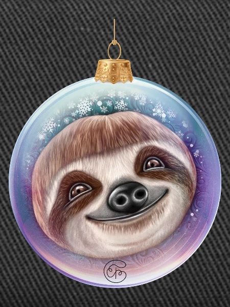 Weihnachten Faultier Weihnachtskugel Santa