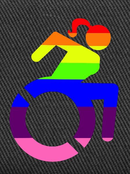 Rollstuhlmädchen LGBTQ-Symbol #