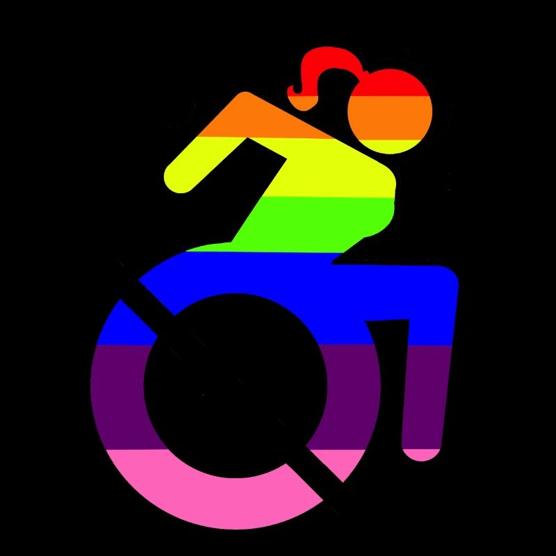 Rollstuhlmädchen LGBTQ-Symbol #