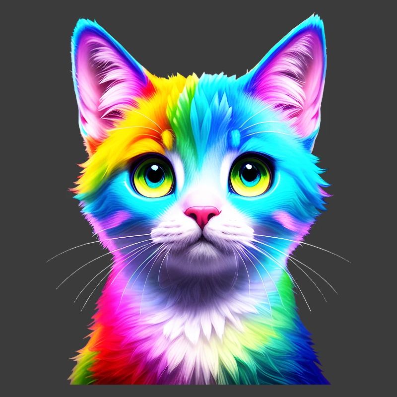 Regenbogenkatze Neonkunst