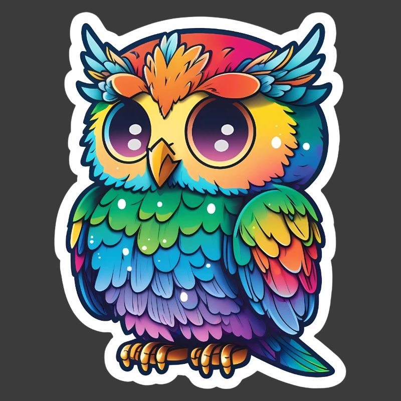 Farbenfrohe Eulenillustration