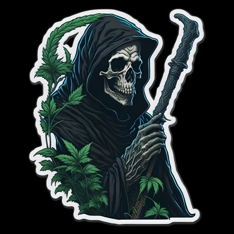 Grim Reaper with grass