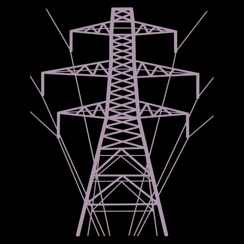 Weiße Strommast-Silhouette