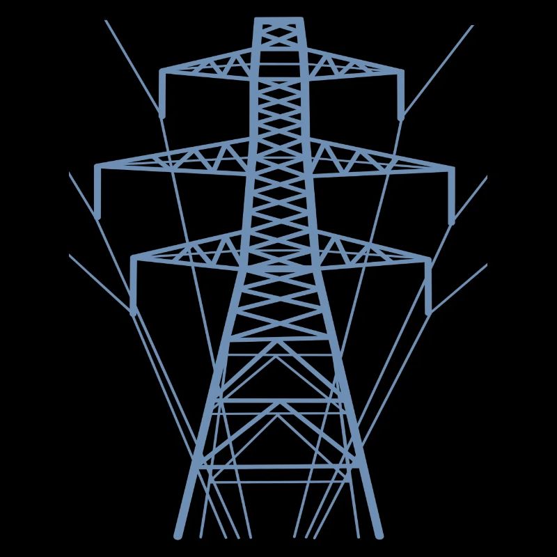 Weiße Strommast-Silhouette