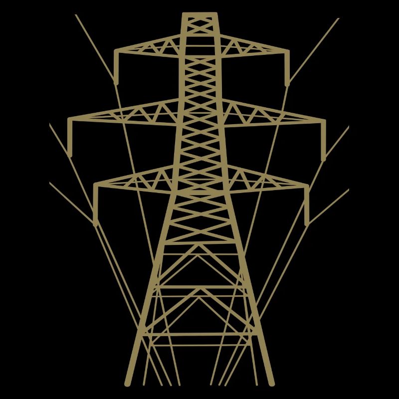 Weiße Strommast-Silhouette