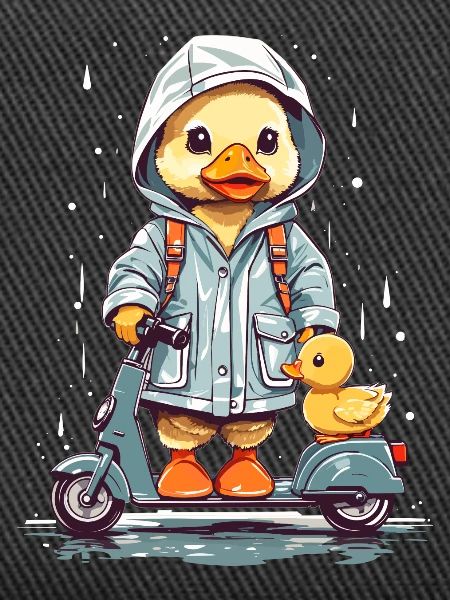Cute duck with roller