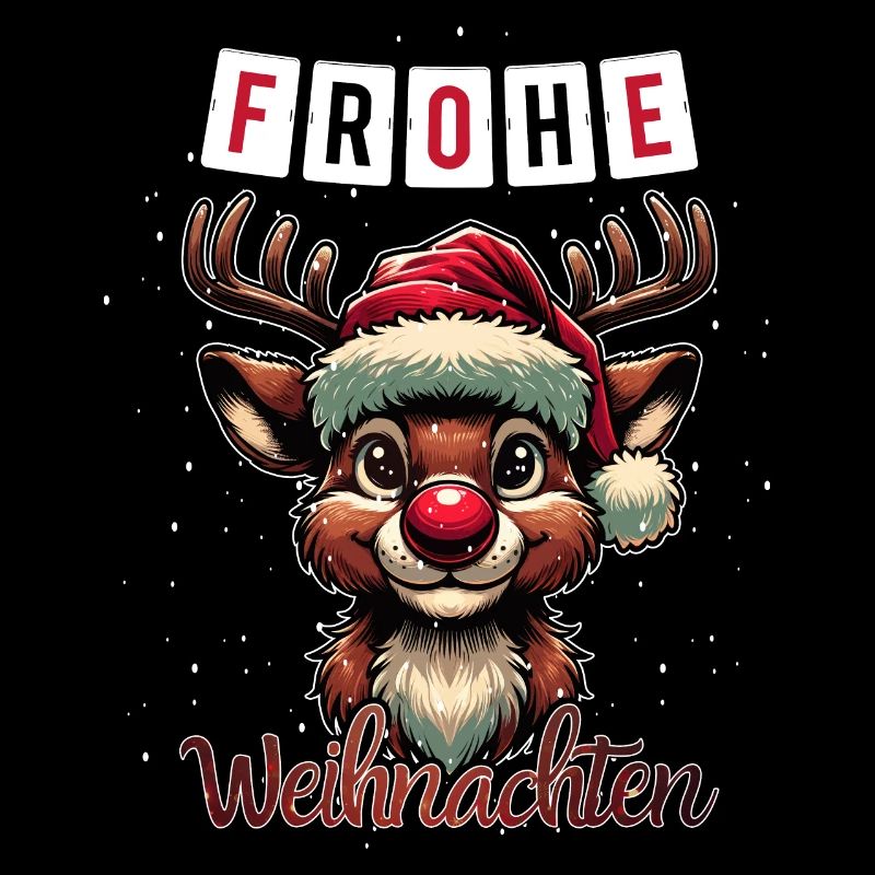 Frohe Weihnachten Rudolf das Rentier Adventszeit