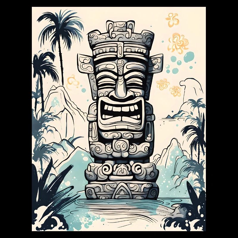 Tiki Statue Asia Art