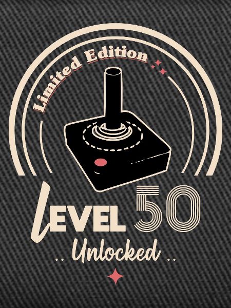 Design-Abzeichen Level 50 Retro-Konsole