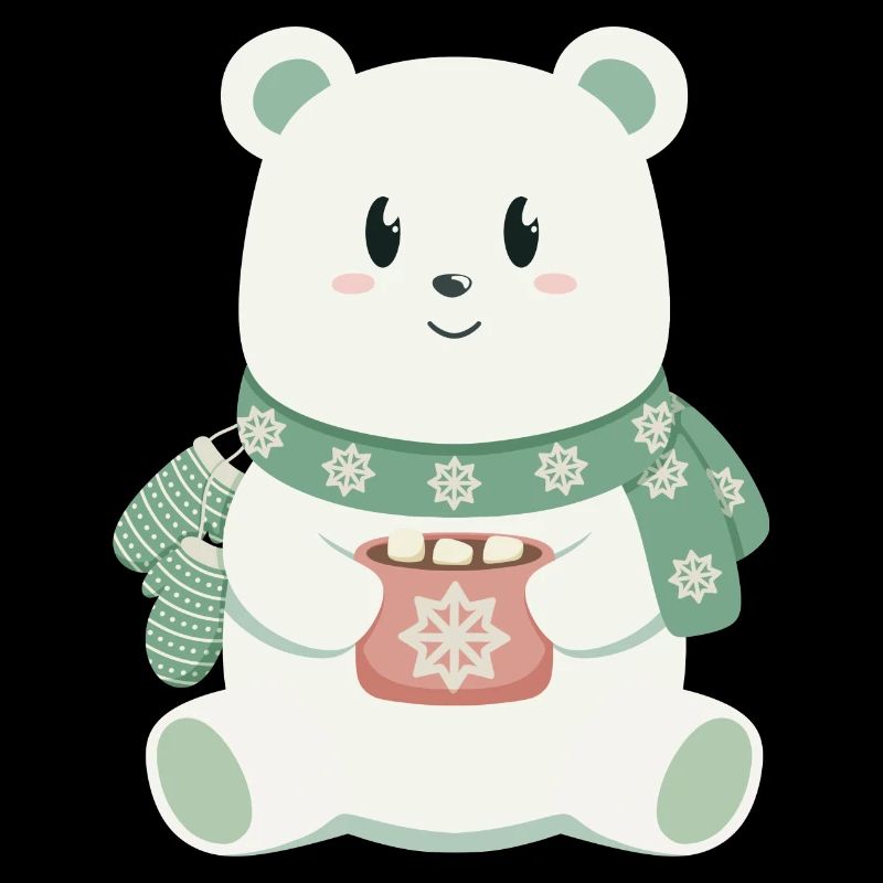 Ours polaire mignon dans l’ de Noël