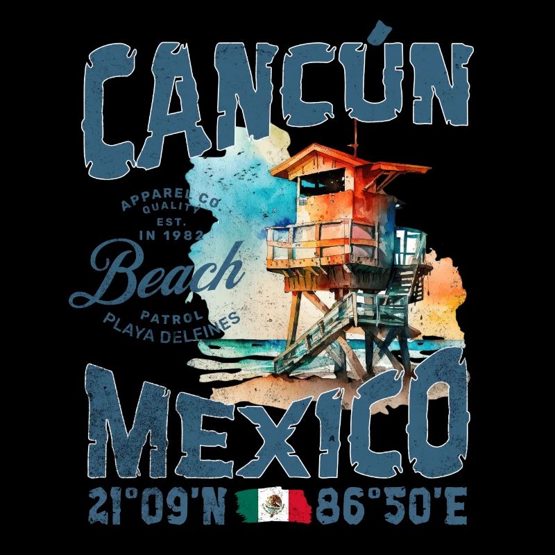 Die Skyline von Cancun am Strand