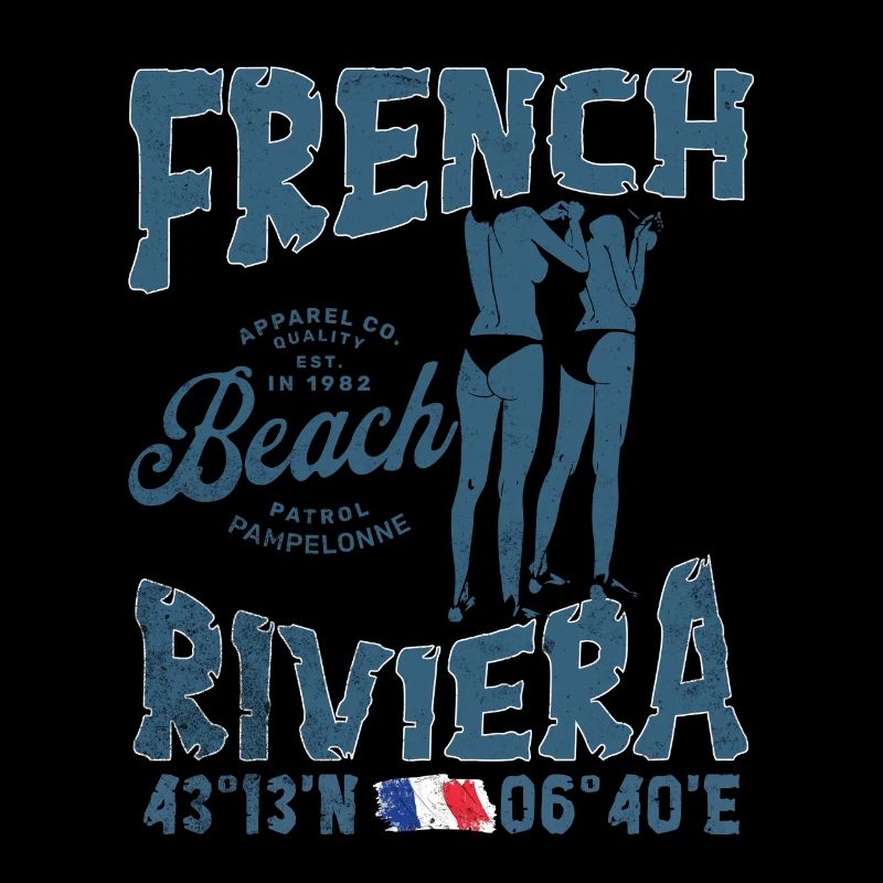 Stranddesign, Côte d'Azur, sommerliche Atmosphäre