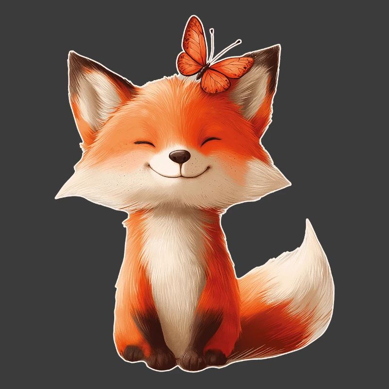 Renard avec papillon