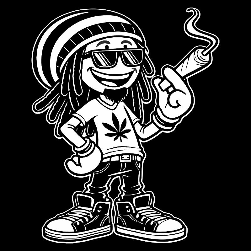 Dreadlock Smoker - Stoned man - High & Happy