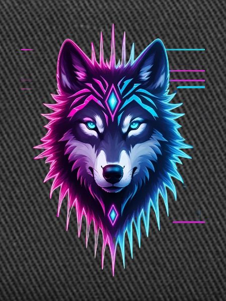 Neon-Wolf Kristallkrone