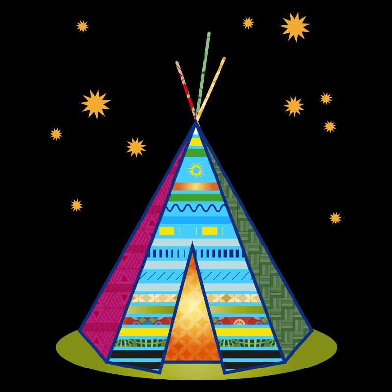 Colorful teepee tent – imaginative pattern