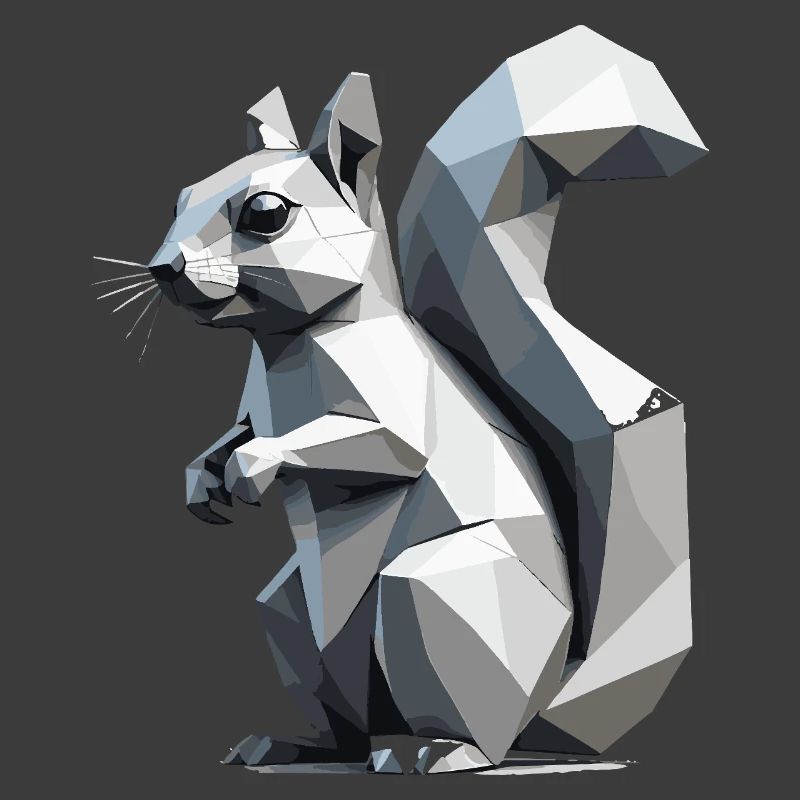 Écureuil - Mignon design de polygone bas