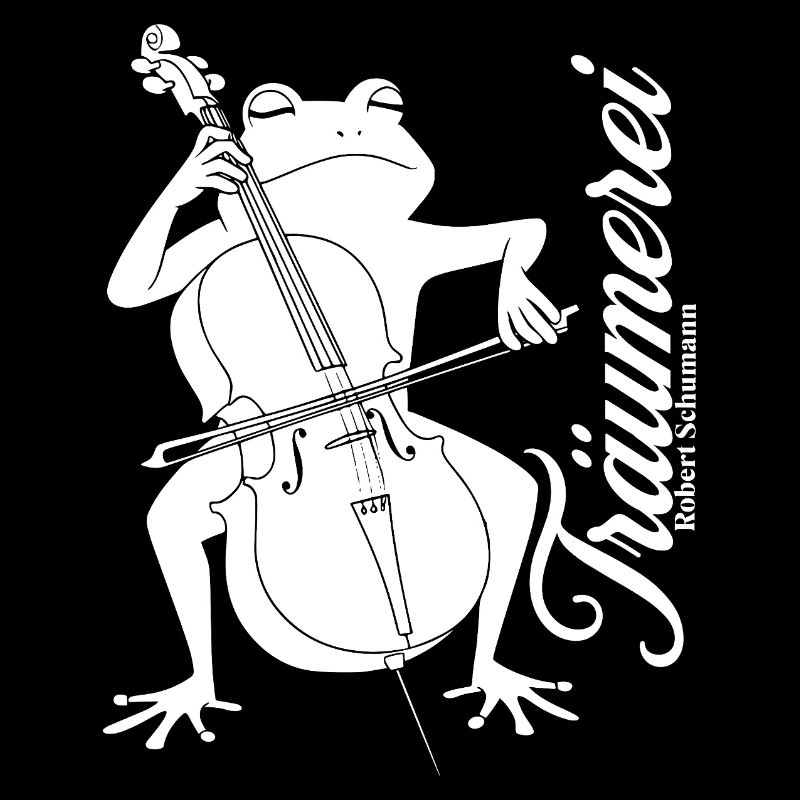 Grenouille joue la rêverie du violoncelle