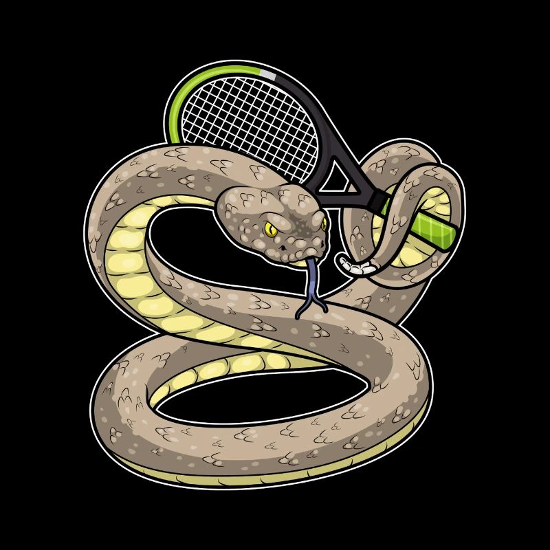 Raquette de tennis serpent