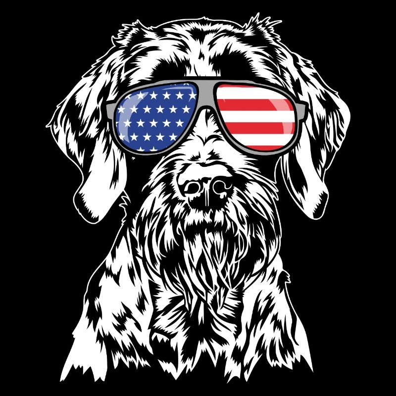 Deutsch Drahthaar Amerika Fahne Hunde Wilsigns