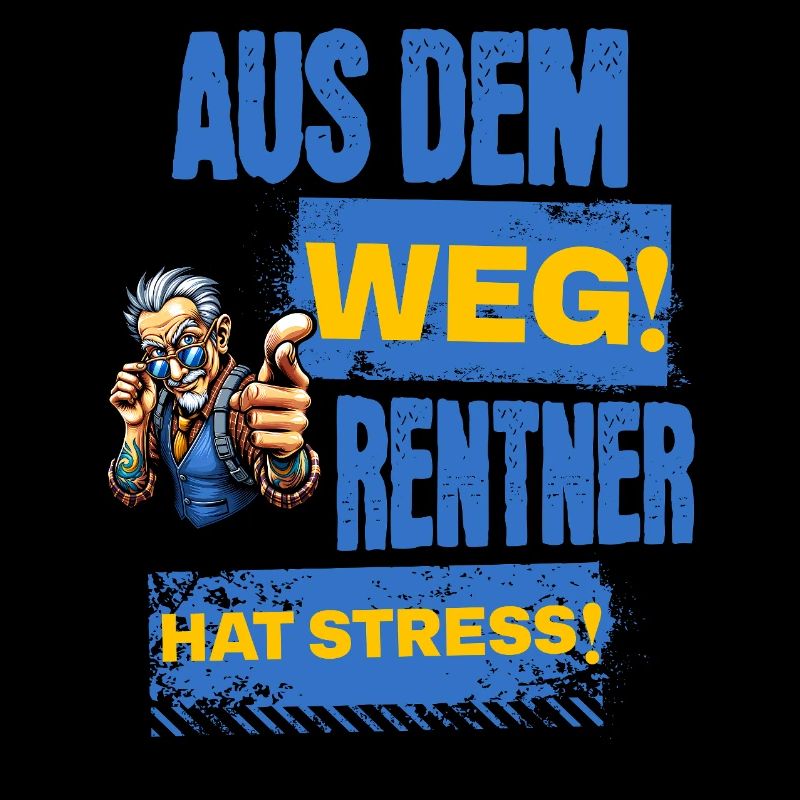 Cooler Rentner hat Stress.