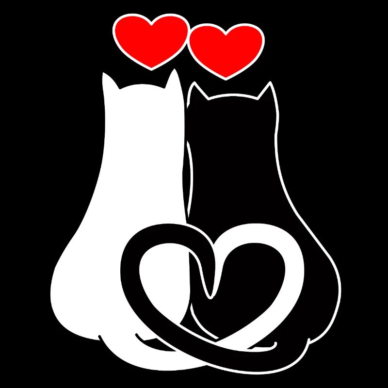 Verliebte Katzen mit Herzen