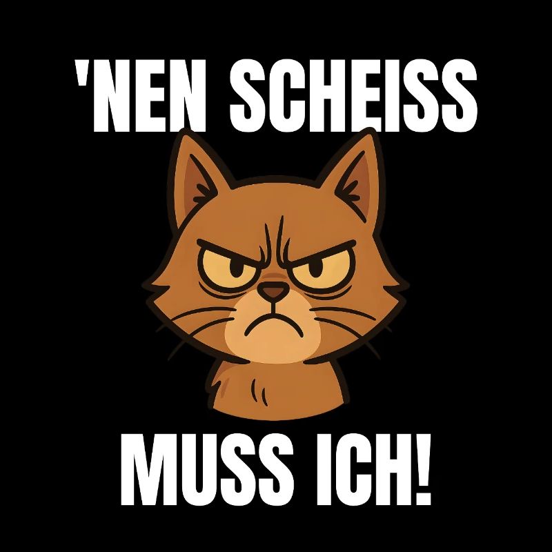 Lustige Katze Mittelfinger N Scheiß