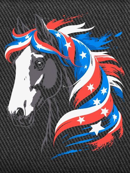 Patriotisches Pferd mit Sternenmähne