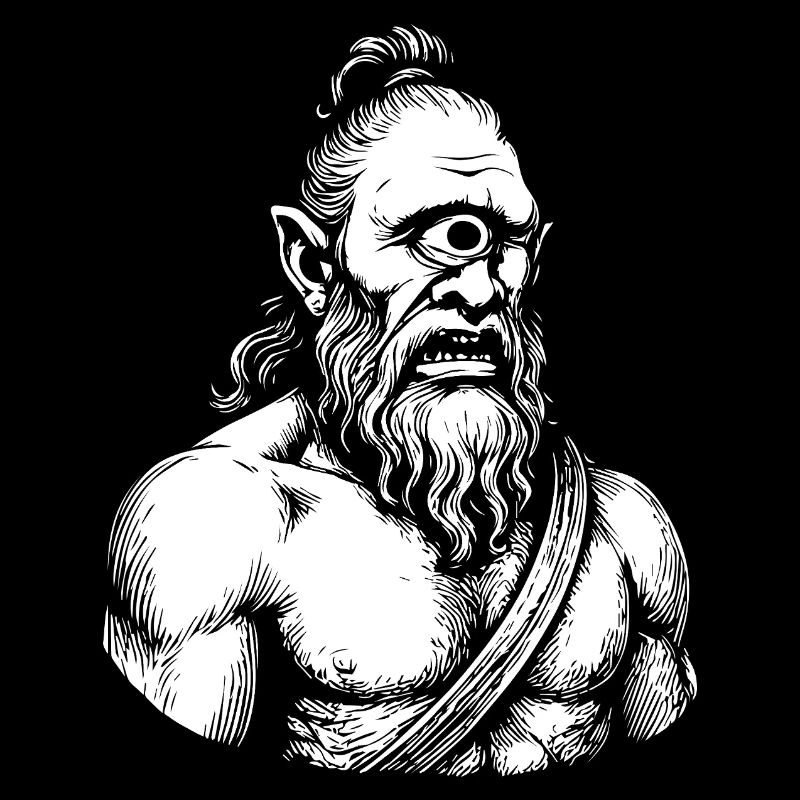 Mythical Cyclops Warrior Illustration