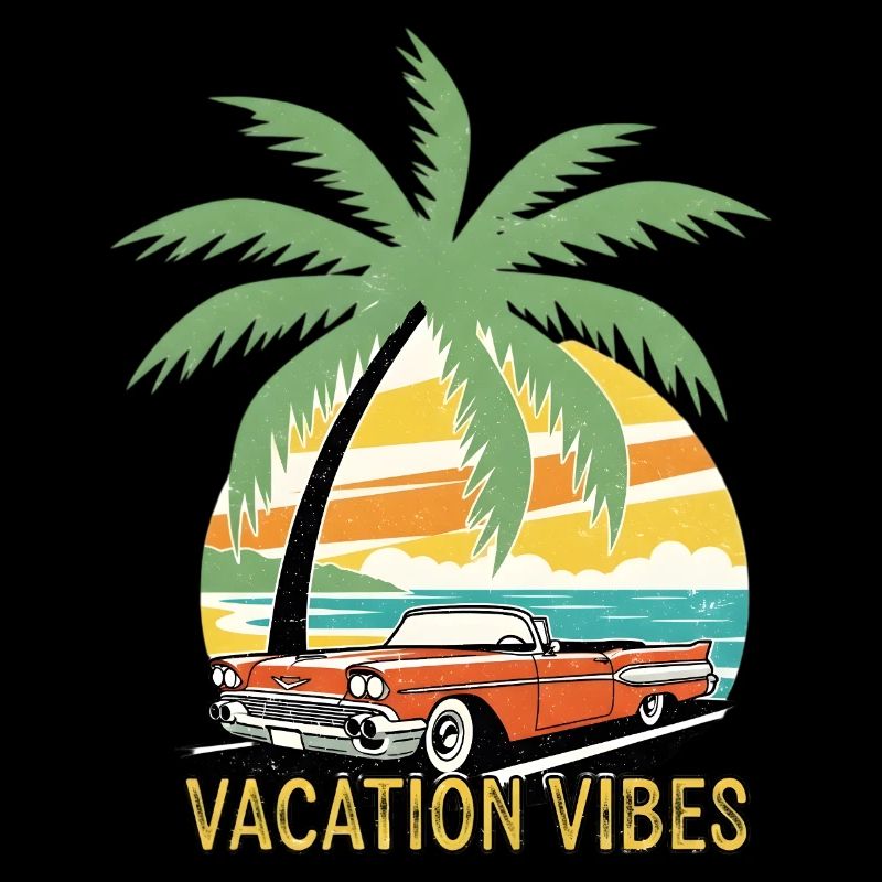 Tropischer Himmel und Oldtimer