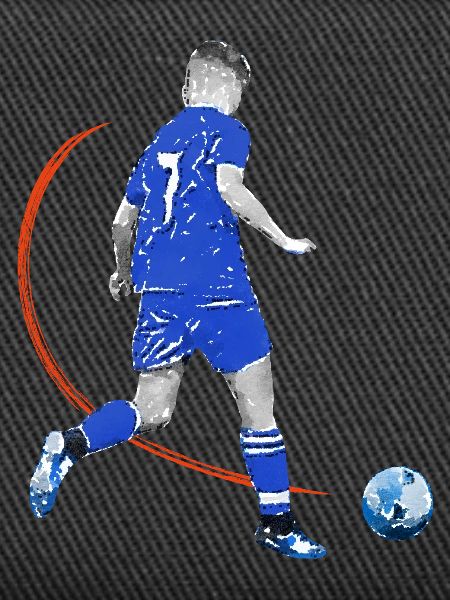Soccer player with ball