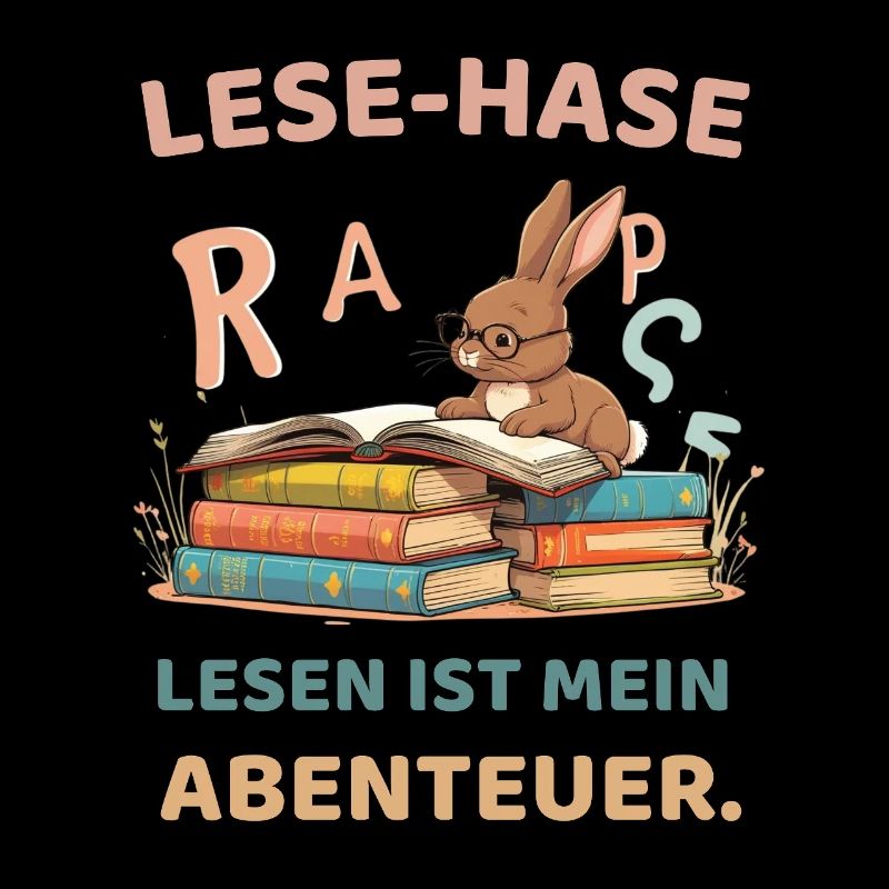 Lese-Hase mit Lernmotiven