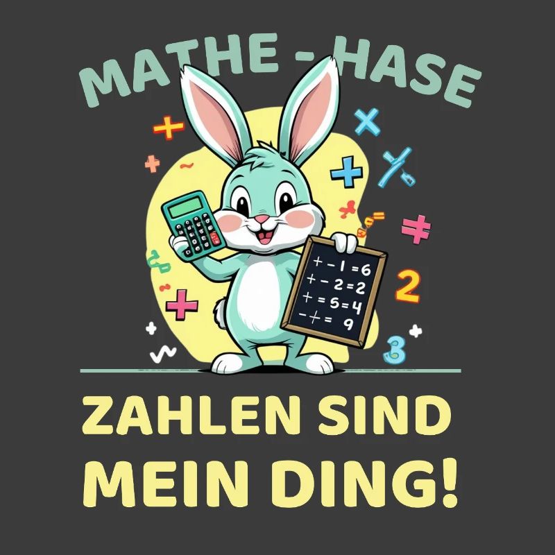 Math bunny with calculator and blackboard