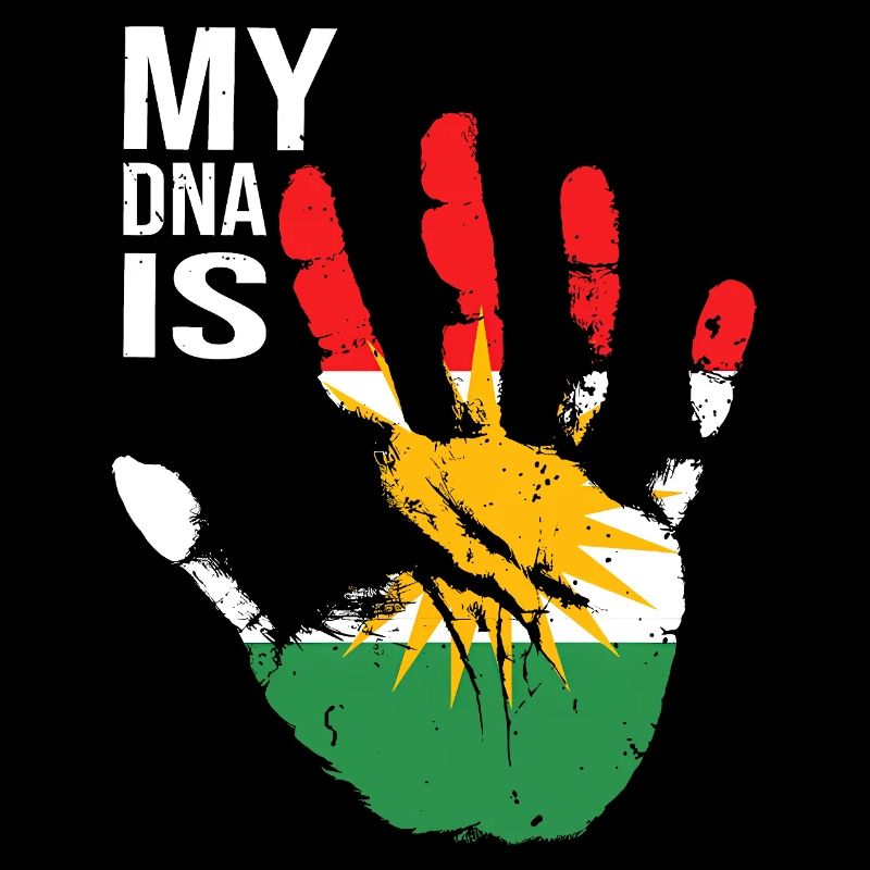 Kurdistan Kurds Hand Design with Flag