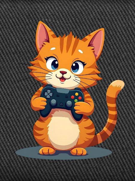 Kitten with game controller