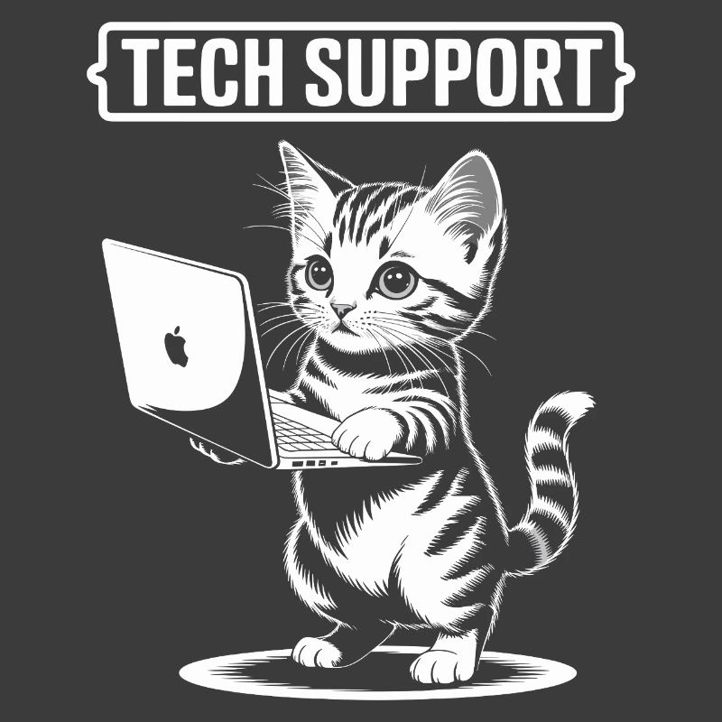 Funny Tech Support Cute Cat Ironic IT